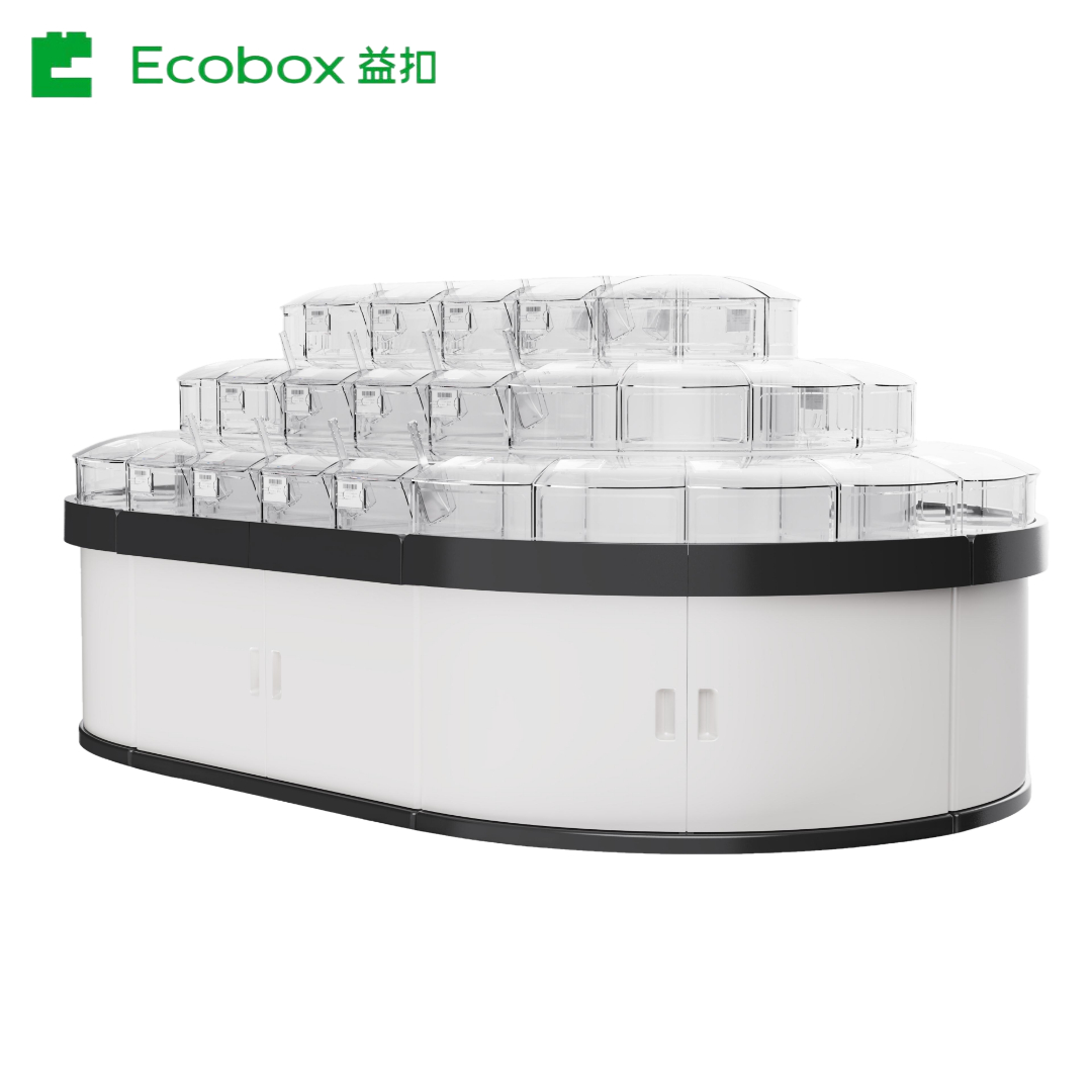 Горячая тенденция GT-01/02 Комбинированная трехслойная пластиковая витрина для супермаркета или розничного магазина